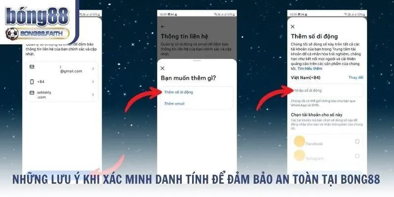 Những lưu ý khi xác minh danh tính tại Bong88